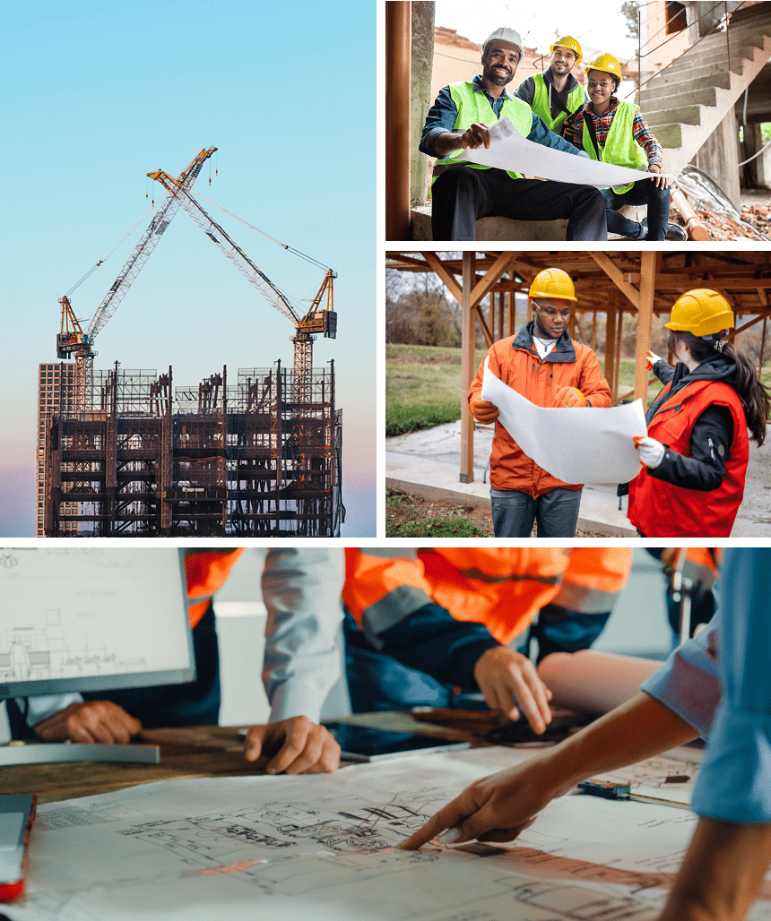 Construction site with cranes